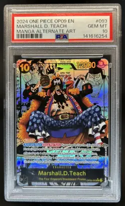 2024 One Piece Marshall.D.Teach Super Rare Manga Alt Art #OP09-093 PSA 10 - Image 1