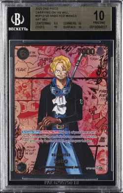 2025 ONE PIECE CARRYING ON HIS WILL RED MANGA ALTERNATE ART #OP13120 SABO BGS 10 - Image 1