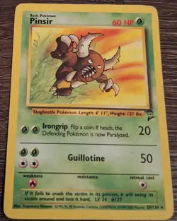 PINSIR Pokemon TCG Trading Card - RARE - 29/130 Base Set 2 - Image 1