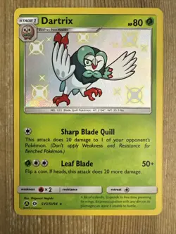 Dartrix SV3/SV94 Pokemon Hidden Fates Sun & Moon Shiny Vault Holo Card NM - Image 1