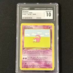 Pokemon Slowpoke 55/62 (1st Edition) Fossil *CGC 10* (Perfect Card) - Image 1