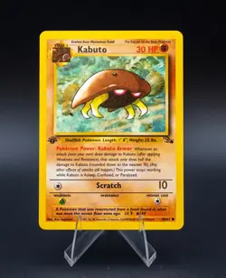 Kabuto Pokemon Card 1st Edition Fossil Set 50/62 Common TCG 1999 WOTC - Image 1
