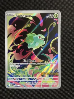 Bulbasaur 133/132 Full Art Mega Evolution Pokemon Card Mega Stamp Promo - Image 1