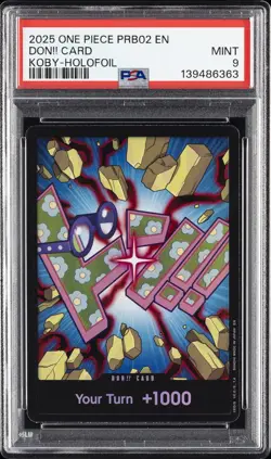 2025 ONE PIECE PRB02-PREMIUM BOOSTER KOBY-FOIL DON!! CARD PSA 9 - Image 1