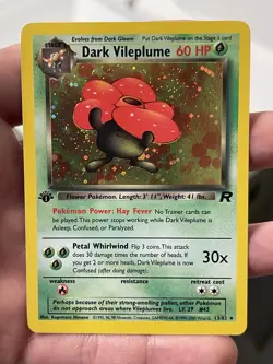 Pokemon TCG Dark Vileplume 1st Edition Holo Rare Card 13/82 - Image 1