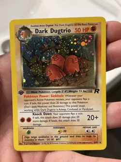 Dark Dugtrio 6/82 1st Edition Holo Rare WOTC Vintage Pokemon Team Rocket Card - Image 1