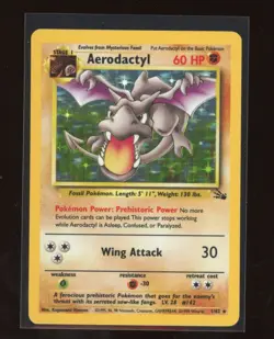 Aerodactyl Holo Rare 1/62 Fossil Set Pokemon Card Vintage - Image 1
