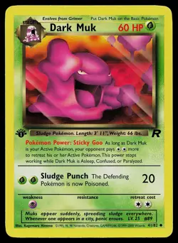 Pokemon Card Team Rocket Dark Muk 41/82 Uncommon 1st Edition - Image 1