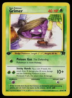 Pokemon Card Team Rocket Grimer 57/82 Common 1st Edition - Image 1