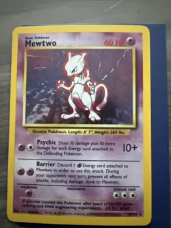 Pokemon TCG Base Set Mewtwo Holo Card 10/102 Rare - Image 2