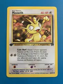 1st Edition Meowth 62/82 Team Rocket Set Rare Vintage Pokemon Card - NM - Image 1