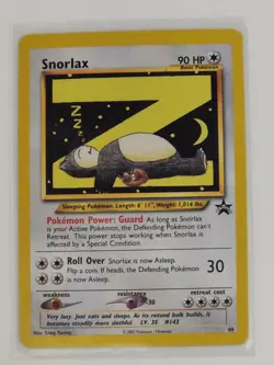 Pokemon TCG #49 SNORLAX WOTC Black Star Promo Vintage 2002 Card NM or Better - Image 1