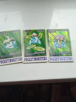 Pokemon Card Japanese Venusaur Bulbasaur Ivysaur Holo Prism Carddass 1997 - Image 1