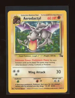 Aerodactyl Holo Rare 1/62 Fossil Set Pokemon Card Vintage - Image 1