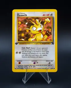 Meowth Pokemon Card 1st Edition Team Rocket 62/82 Common TCG 2000 WOTC - Image 1