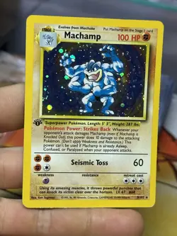 1st Edition Machamp 8/102 Base Set 1999 COSMOS Vintage Pokemon Card Lot WOTC - Image 3
