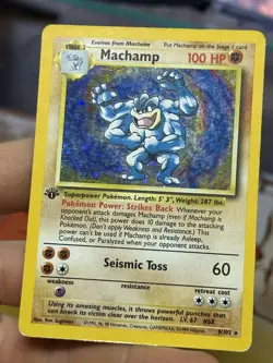 1st Edition Machamp 8/102 Base Set 1999 COSMOS Vintage Pokemon Card Lot WOTC - Image 5