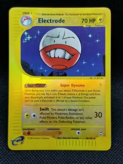 ELECTRODE 8/147 Reverse Holo Rare Aquapolis e-series Pokemon Card Excellent - Image 3
