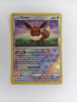 Pokemon TCG Eevee Sun & Moon Base Set 101/149 Reverse Holo Card NM - Image 1