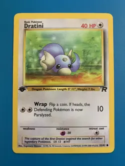 1st Edition Dratini 53/82 Team Rocket Set Rare Vintage Pokemon Card - NM - Image 1