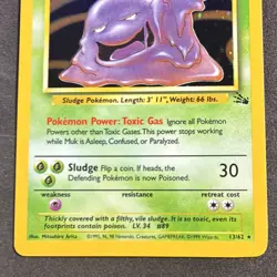 Muk 13/62 Fossil Holo Rare 1999 Wizards Pokemon TCG Card Unlimited English - Image 3