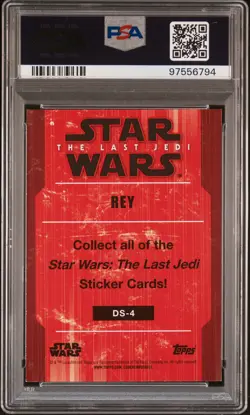 2017 TOPPS STAR WARS THE LAST JEDI CHARACTER DIE-CUT STICKER CARDS REY PSA 8 - Image 2