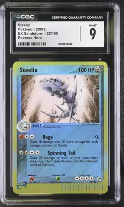 CGC 9 MINT Steelix 2003 EX Sandstorm 23/100 Reverse Holo Pokemon Card - Image 1