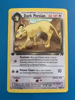 1st Edition Dark Persian 42/82 Team Rocket Set Rare Vintage Pokemon Card - NM - Image 1