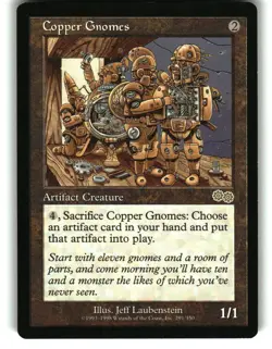Magic The Gathering - Urza's Saga Copper Gnomes 291 Rare 1998 - Image 1