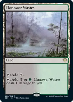 x1 Llanowar Wastes R MTG Commander 2020 M/NM, English - Image 1
