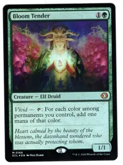 MTG Lorwyn Eclipsed Bloom Tender Creature Elf Druid Foil Mythic M 0166 - Image 1