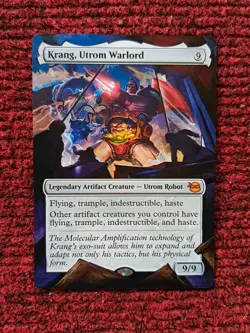 Krang, Utrom Warlord MTG Teenage Mutant Ninja Turtles Hand Painted Altered Art v - Image 1