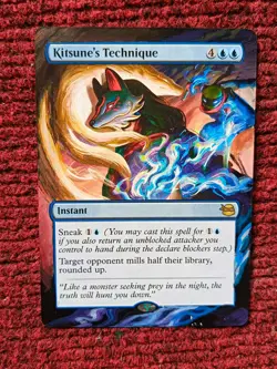 Kitsune's Technique 42 MTG Teenage Mutant Ninja Turtles Hand Painted Altered Art - Image 1