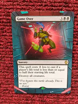 Game Over MTG Teenage Mutant Ninja Turtles Eternal Hand Painted Full Altered Art - Image 1