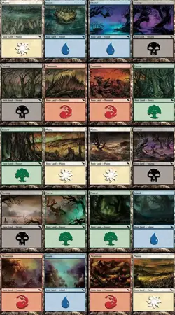 12 MURAL LAND Shadowmoor Mountain #295 and Island #288 6 of Each Art MTG - Image 2