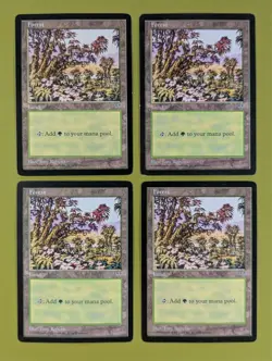 Forest (Red Tree Leaves) x4 Mirage 4x Magic the Gathering MTG - Image 1