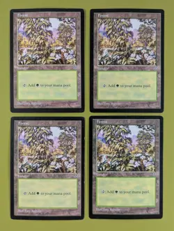 Forest (White Flowers Right) x4 Mirage 4x Magic the Gathering MTG - Image 1