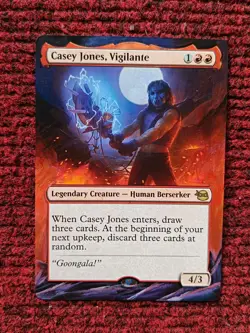 Casey Jones, Vigilante MTG Teenage Mutant Ninja Turtles Hand Painted Altered Art - Image 1