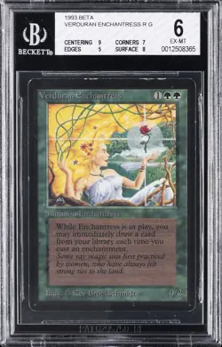 1993 MAGIC: THE GATHERING BETA VERDURAN ENCHANTRESS BGS 6 - Image 1