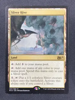 Sliver Hive Magic 2015 M15 Regular Rare MTG Land - LP - Image 1
