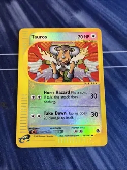 Pokemon Tauros 133/165 Expedition Reverse Holo MP - Image 1