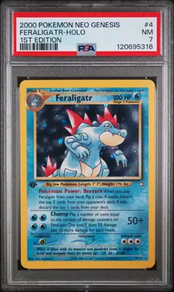 Feraligatr Holo 4/111 Holo Rare Neo Genesis 1st Edition Pokemon PSA 7 *316 - Image 1