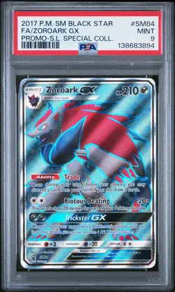2017 POKEMON SM BLACK STAR PROMO #SM84 FULL ART/ZOROARK GX PSA 9 - Image 1
