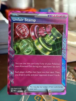 Unfair Stamp 165/167 Pokemon Twilight Masquerade Ace Spec Holo Rare - Image 1