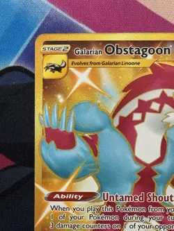 Pokemon Vivid Voltage Galarian Obstagoon 198/185 Gold Secret Rare NM - Image 2