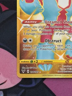 Pokemon Vivid Voltage Galarian Obstagoon 198/185 Gold Secret Rare NM - Image 5