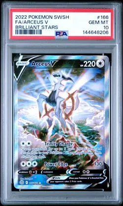 2022 POKEMON SWORD & SHIELD BRILLIANT STARS #166 FULL ART/ARCEUS V PSA 10 - Image 1
