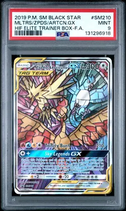 2019 POKEMON SM BLACK STAR PROMO FULL ART/MOLTRES & ZAPDOS & ARTICUNO GX PSA 9 - Image 1