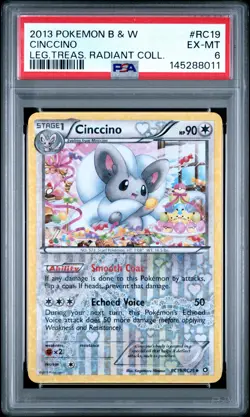 2013 POKEMON B&W LEGEND TREASURES RADIANT COLLECTION #RC19 CINCCINO PSA 6 - Image 1