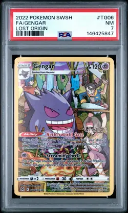 2022 POKEMON SWORD & SHIELD LOST ORIGIN #TG06 FULL ART/GENGAR PSA 7 - Image 1